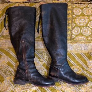 Bed/Stu Cobbler Series Black Leather Knee-High Boots